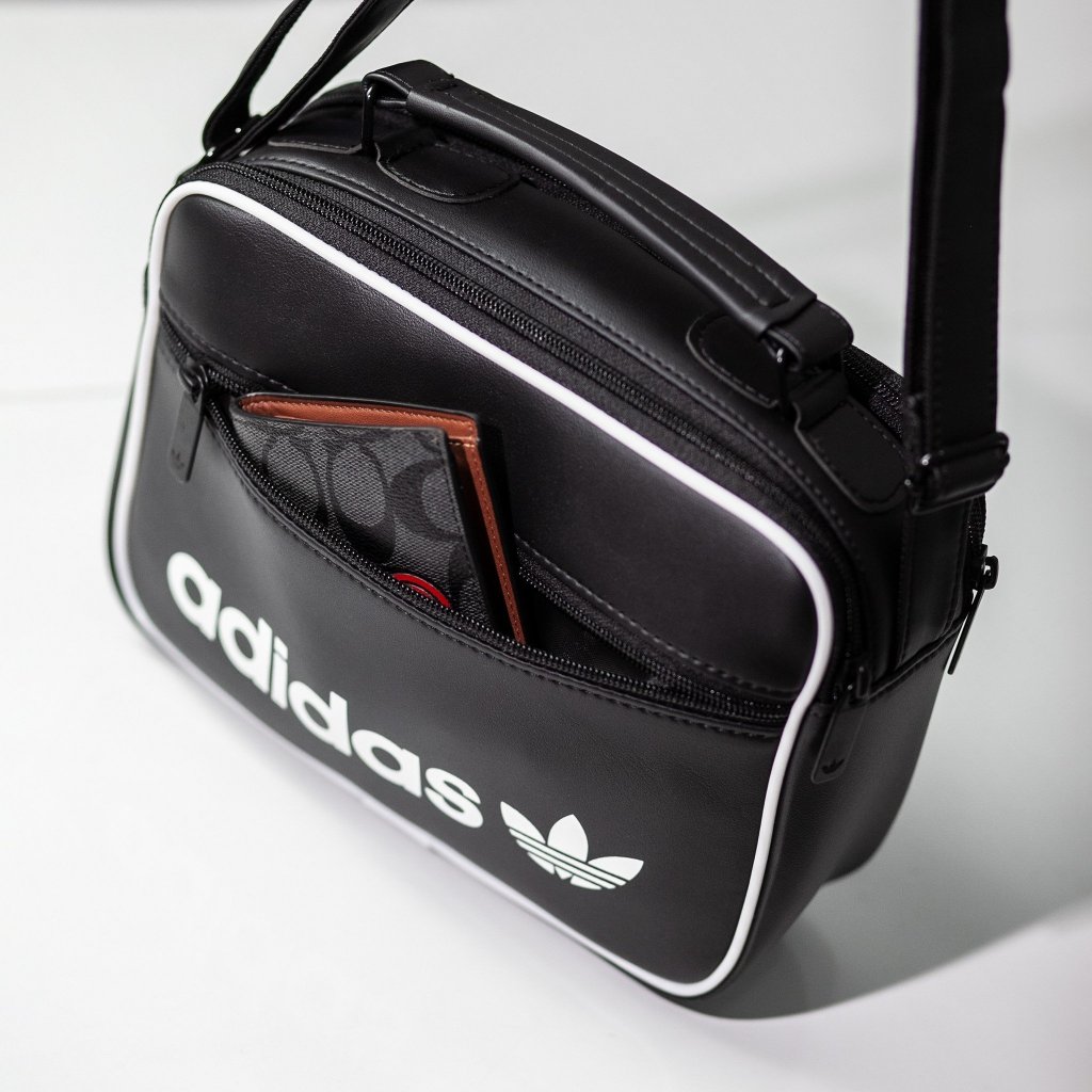 Túi Đeo Chéo Nam Adi.das 3 Ngăn Chất Da Trượt Nước Túi Đeo Vai Đựng Ipad Bảo Hành Trọn Đời Khóa Kéo Đường May