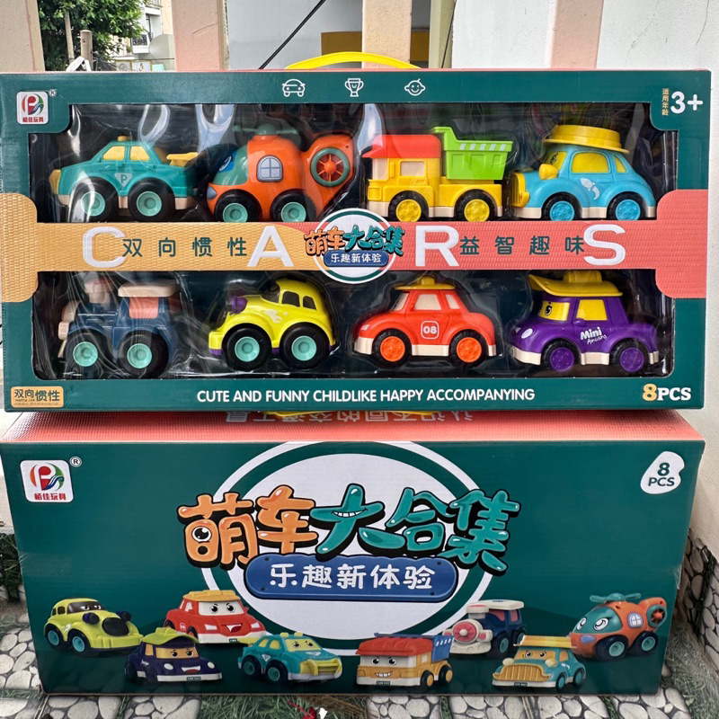 Bộ 8 xe Đồ chơi poli To chạy đà Món Quà Cho Bé