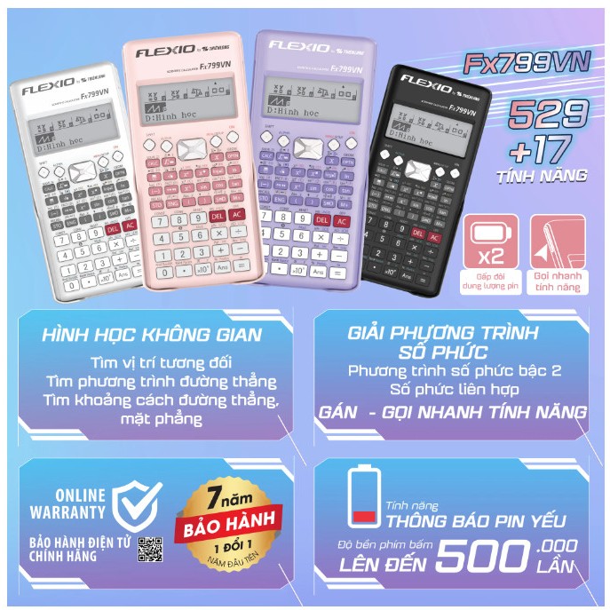 Máy tính khoa học Thiên Long Flexio Fx799VN
