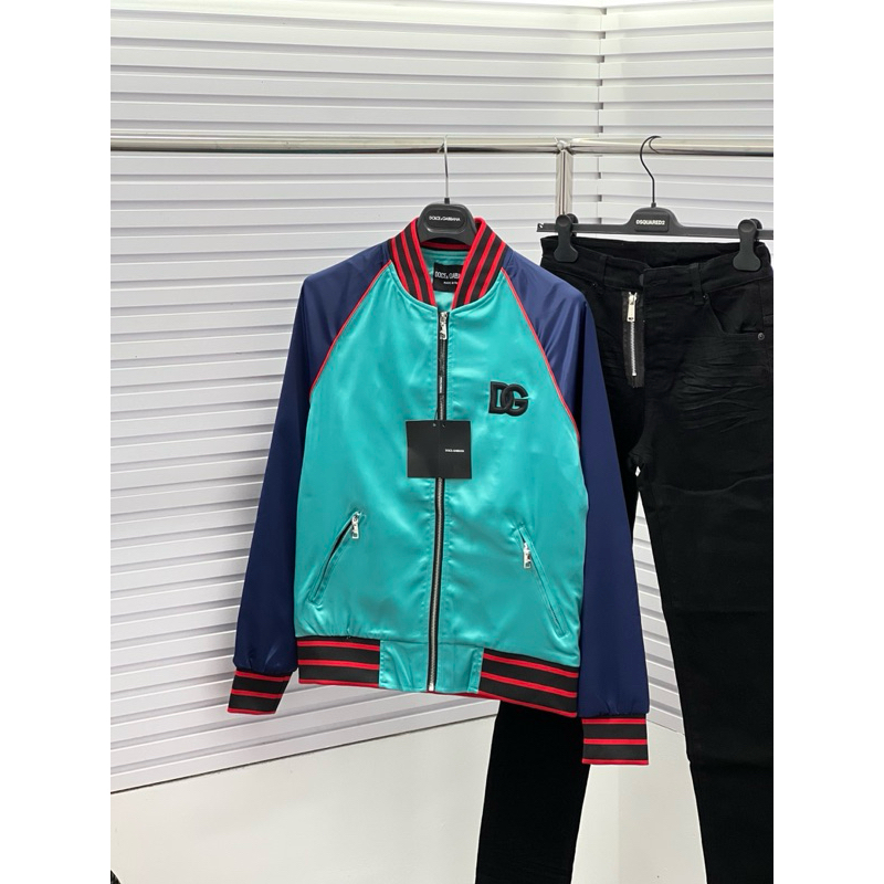⚜️Bomber D.G Xanh viền Đỏ on web neww 𝐋𝐢𝐤𝐞𝐚𝐮𝐭𝐡 đẹp leng keng xà beng đến từng chi tiết