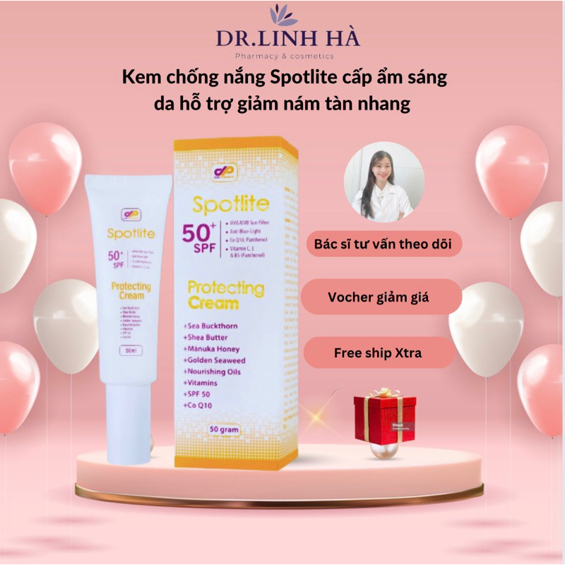 Kem chống nắng  Spotlite Cream SPF 50+ cấp ẩm hỗ trợ giảm nám tàn nhang mềm mịn không bết dính