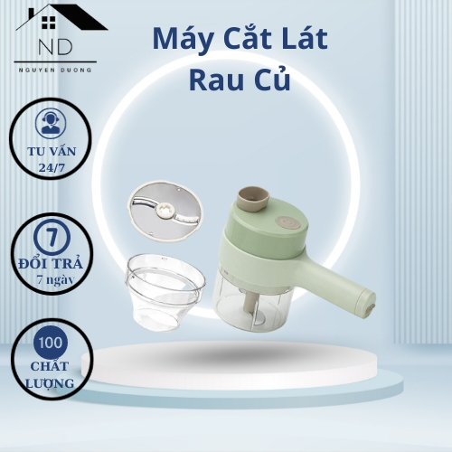 Máy Xay Cắt Lát Tỏi Ớt Rau Củ Thực Phẩm Đa Năng Mini Cầm Tay Thái Lát , Máy Thái Rau Củ