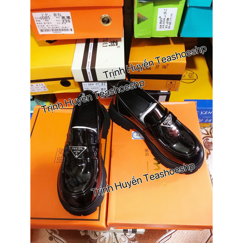 Giày đốc đế răng cưa cao 4cm da bóng mềm quảng châu,giày lười moca da bóng đẹp,giày lolita học sinh