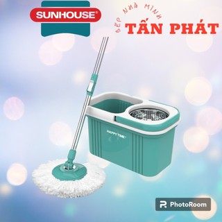 Bộ lau nhà xoay 360 độ Sunhouse HAPPY TIME (2 bông lau) Sunhouse phân phối độc quyền