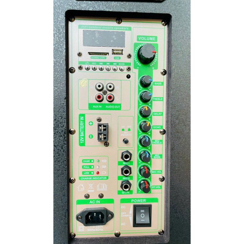 Loa Kéo AT T15 Bass 40cm - Công Suất Lớn kèm 2 Micro Không Dây