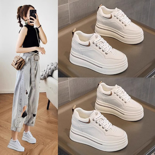 T74 giầy thể thao độn đế 8cm phối dây màu trẻ trung