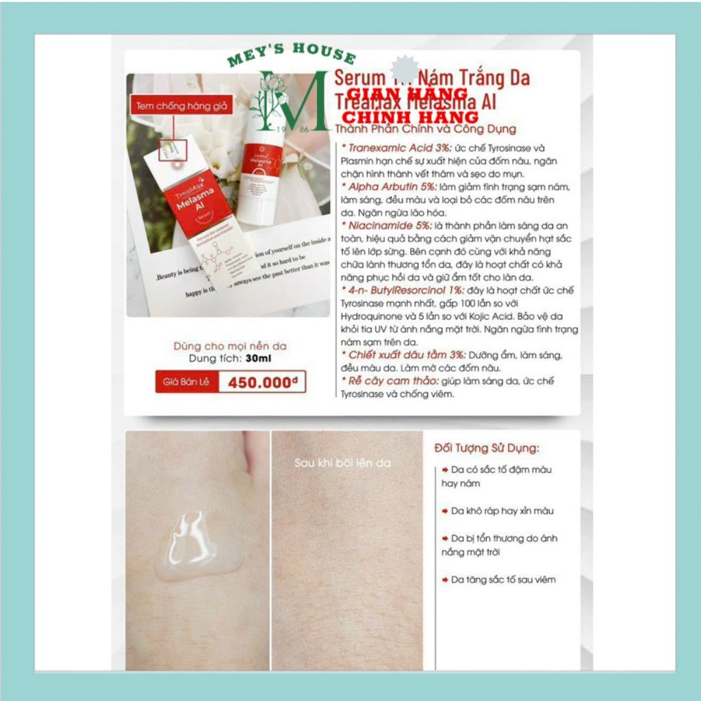 SERUM NÁM TRẮNG DA TREAMAX MELASMA AI 30ml