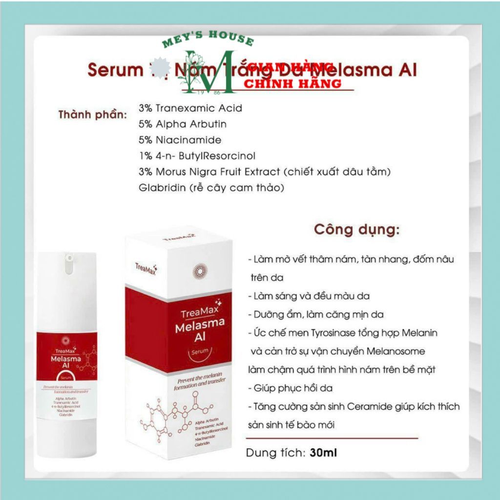 SERUM NÁM TRẮNG DA TREAMAX MELASMA AI 30ml