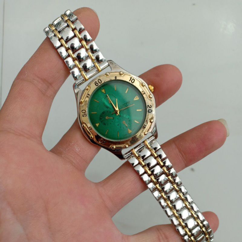 Đồng hồ si nhật nam hiệu SEIKO UTOPIA demi mạ vàng độ mới 87%