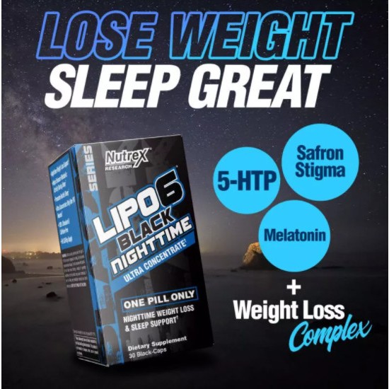 Viên đốt mỡ Lipo 6 Black Nighttime  Nutrex - Giảm mỡ vào ban đêm, giúp ngủ ngon
