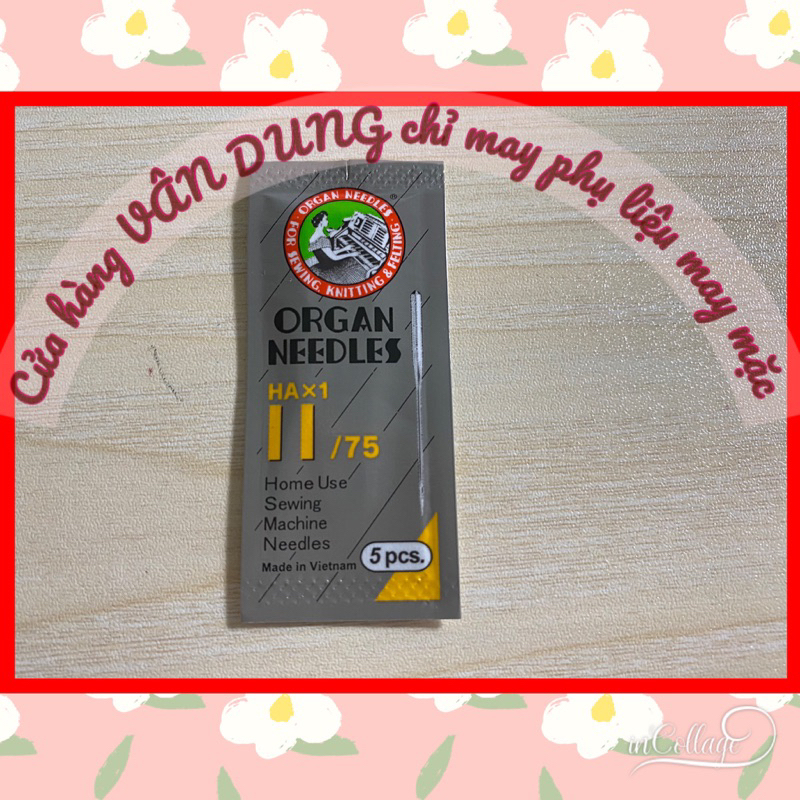 Kim máy may gia đình nhật hàng ORGAN NEEDLES HAx1 1 vĩ gồm 5  cây