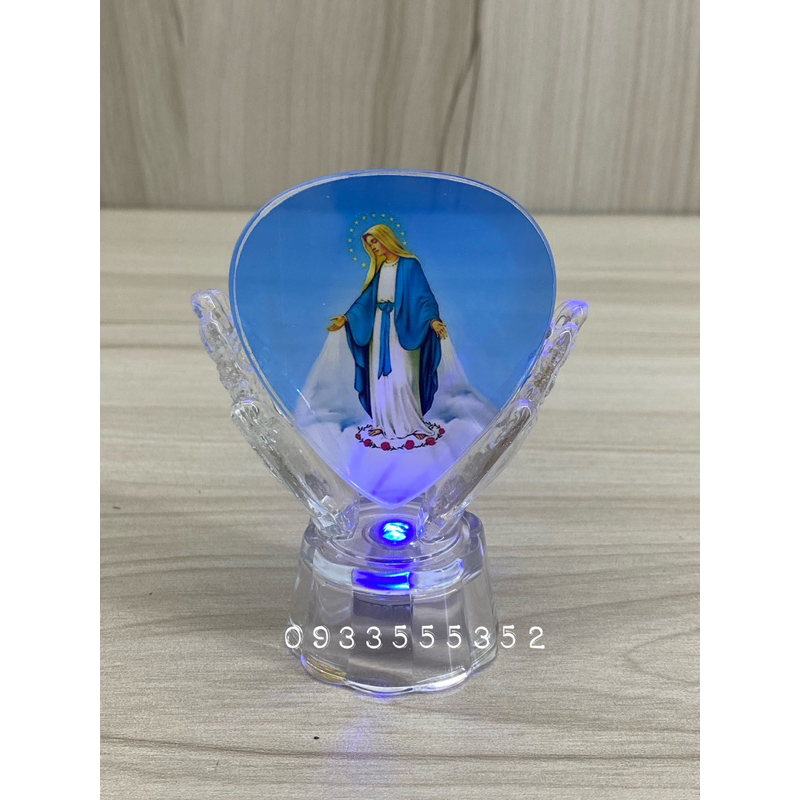 Tượng pha lê Công Giáo hình Đức Mẹ Ban Ơn