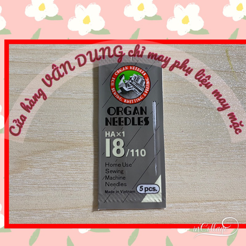 Kim máy may gia đình nhật hàng ORGAN NEEDLES HAx1 1 vĩ gồm 5  cây