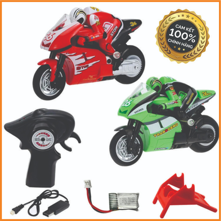 Xe máy mô hình điều khiển từ xa moto GP 1/32 2.4ghz có Gyro tích hợp kèm dây sạc, thăng bằng ổn định cao
