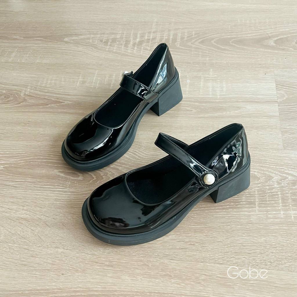 Giày Mary jane nữ - C102 - Gobe - Màu đen và kem