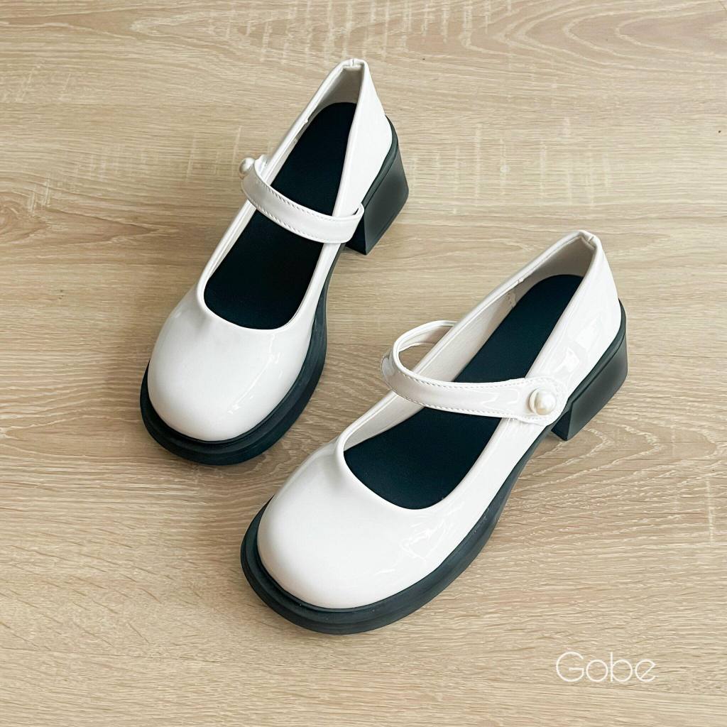 Giày Mary jane nữ - C102 - Gobe - Màu đen và kem