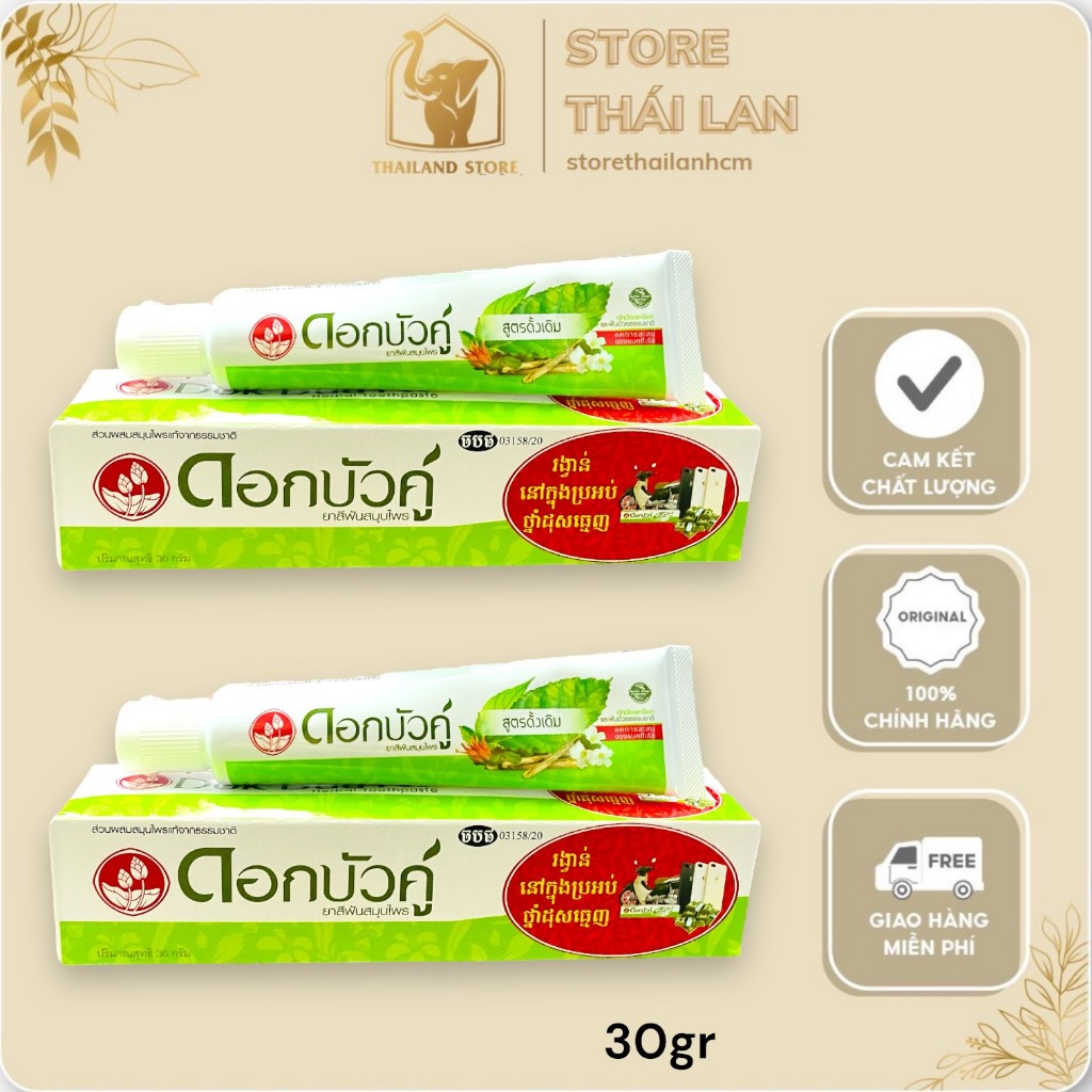 MINI SIZE - Kem Đánh Răng Thảo Dược Dok Bua Ku 30gr