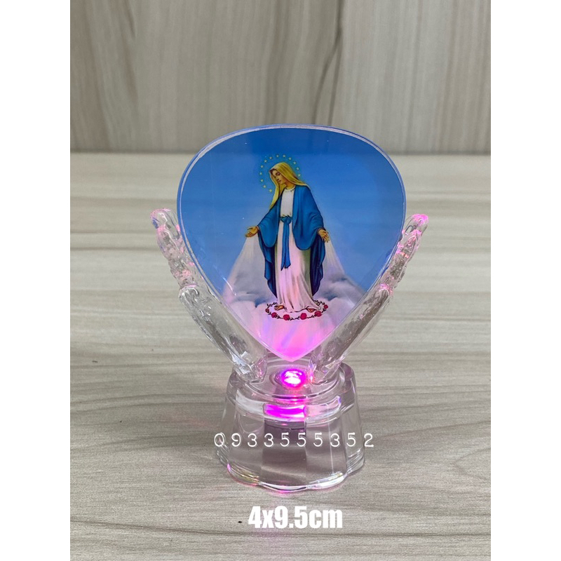 Tượng pha lê Công Giáo hình Đức Mẹ Ban Ơn
