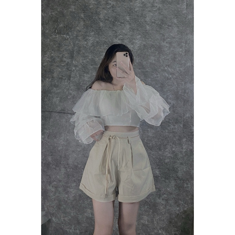 SET ÁO TRỄ VAI KÈM SHORT