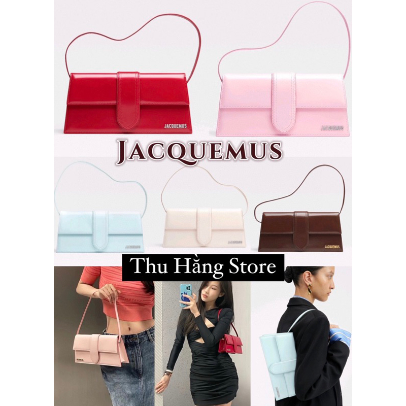 Túi xách Jacquemus Le Bamnino Long Mẫu Mới 2023 Nhập Khẩu Da Bê Nguyên Miếng Lót Trong Cotton, Phần Cứng Bền Bỉ