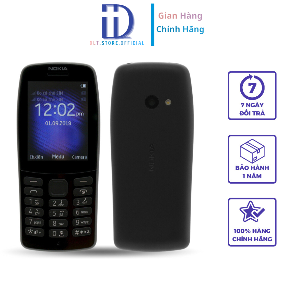 Điện thoại NOKIA 210 bản 2 sim có camera quay phim chụp ảnh, tặng kèm pin sạc, bảo hành 12 tháng DL TECH