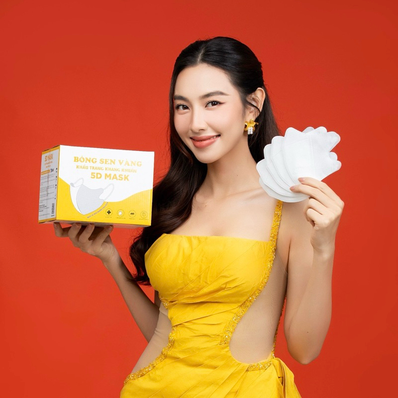 Thùng 200c Khẩu trang 5D Bông Sen Vàng