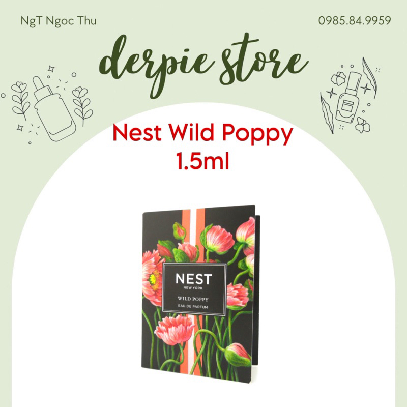 [ VIAL 1.5ML ] Nước hoa nữ Nest Wild Poppy EDP - thanh mát, mùi hương mùa xuân