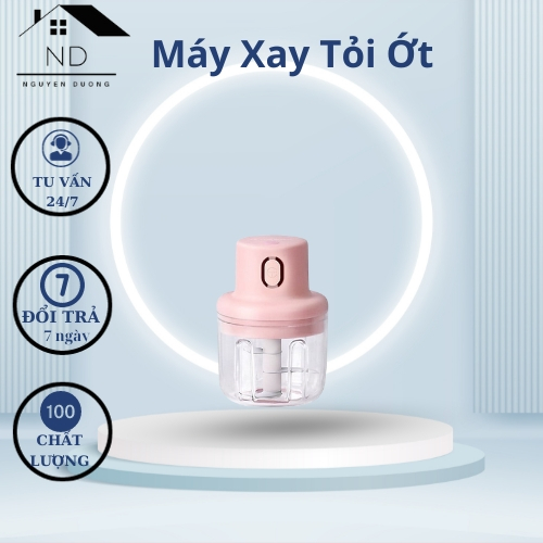 Máy Xay Tỏi Ớt Cầm Tay - Cối Xay Mini Sạc Điện Đa Năng