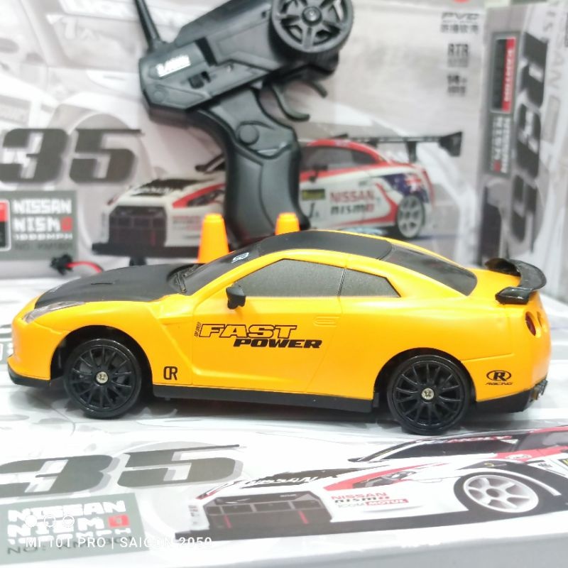 Xe điều khiển mini Drift tốc độ cao GT xanh lá 1/24 +25km/h chịu va đập tốt, vỏ xe nhựa cứng