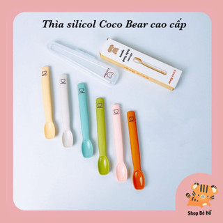 Thìa silicol ăn dặm cho bé Coco Bear phong cách Hàn Quốc, Thìa ăn dặm cho bé 5m+ Shopbeho