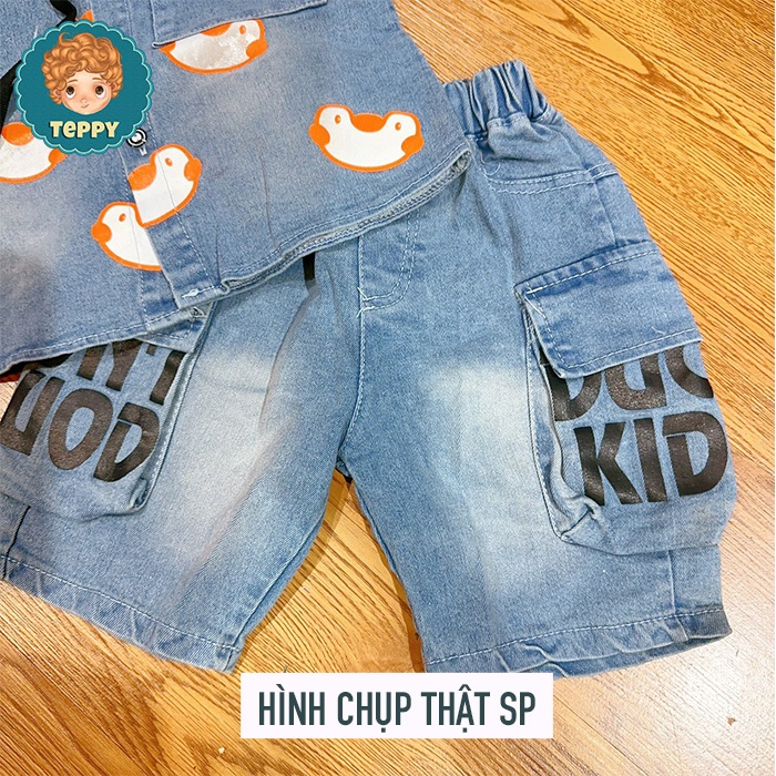 Set bộ jean  áo, quần, kèm túi đeo cho bé trai