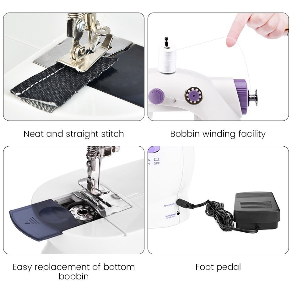 Máy May Để Bàn - Máy Khâu Mini Có Đèn Led Gia Đình Hỗ Trợ May Vá SIêu Tiện Lợi