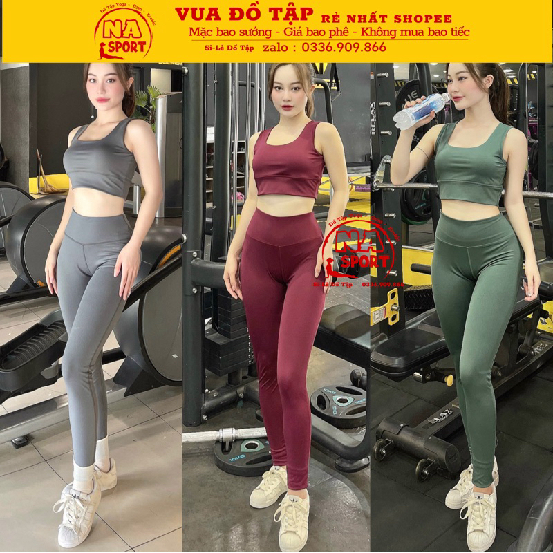(Ảnh thật) bộ tập sát nách trơn quần dài