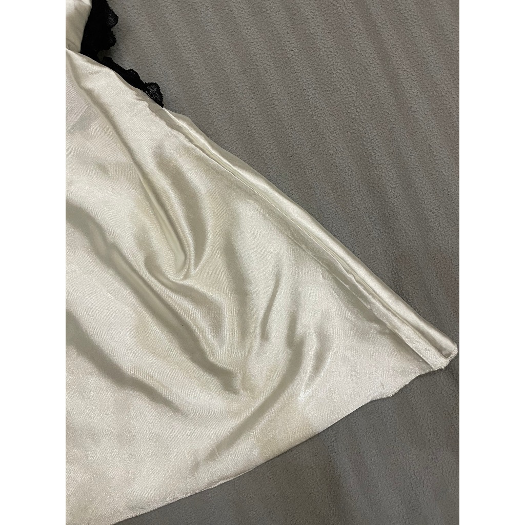 Váy ngủ trắng tinh khôi phối ren siêu đẹp lụa ,Đồ secondhand,2end,Hàng Nhật-Hàn 2023