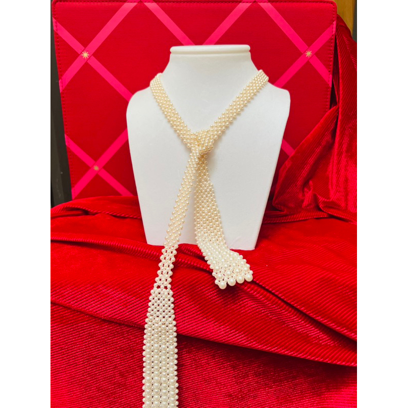 Dây chuyền handmade kết cườm dạng cột