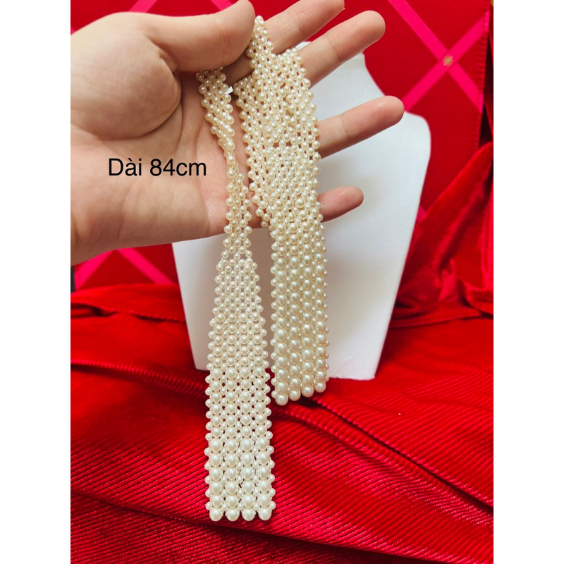 Dây chuyền handmade kết cườm dạng cột