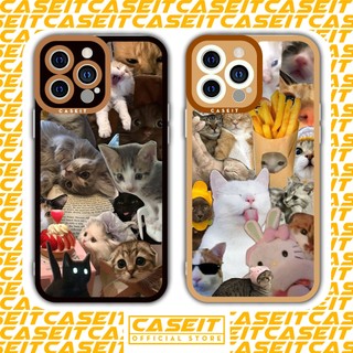 Ốp lưng iphone cạnh vuông Caseit Mèo con họa tiết vintage cute đáng yêu 8/8plus/x/xs/11/12/13/14/pro/max/plus/promax