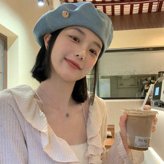 Mũ beret phong cách Hàn Quốc Mũ nồi jean cho bạn gái tiểu thư