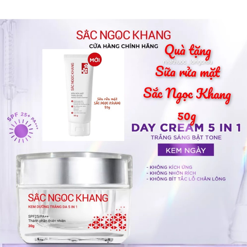 Chính hãng, Kem dưỡng trắng da Sắc Ngọc Khang ban ngày, 30g