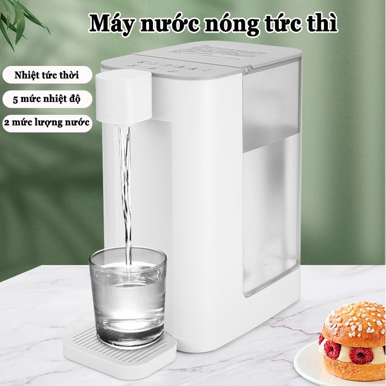 Máy nước uống nóng tức thời 3L Máy nước nóng để bàn Máy đun nước nóng làm nóng tức thời sau 3s, 5 mức nhiệt độ