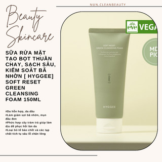 Sữa rửa mặt tạo bọt thuần chay, sạch sâu, kiểm soát bã nhờn Soft Reset Green Cleansing Foam 150ml