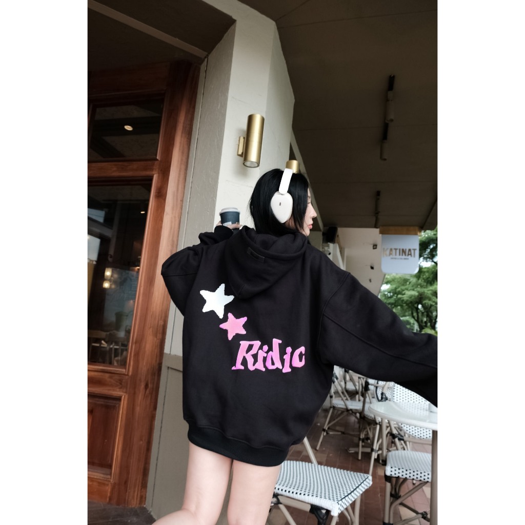 Áo Hoodie ZIP STARGAZING, Ridiculous in NỔI 99% Nỉ bông, Nỉ Chân Cua 100% Cotton