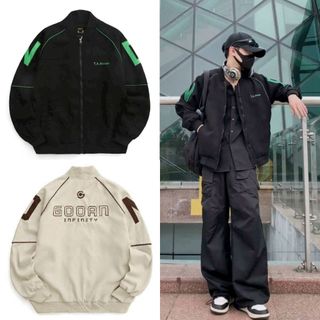  Áo Khoác Bomber Varsity Jacket Bóng Chày Thêu Chữ GOOAN Chất Da Lộn Lót Dù Form Rộng Basic Nam Nữ Unisex 