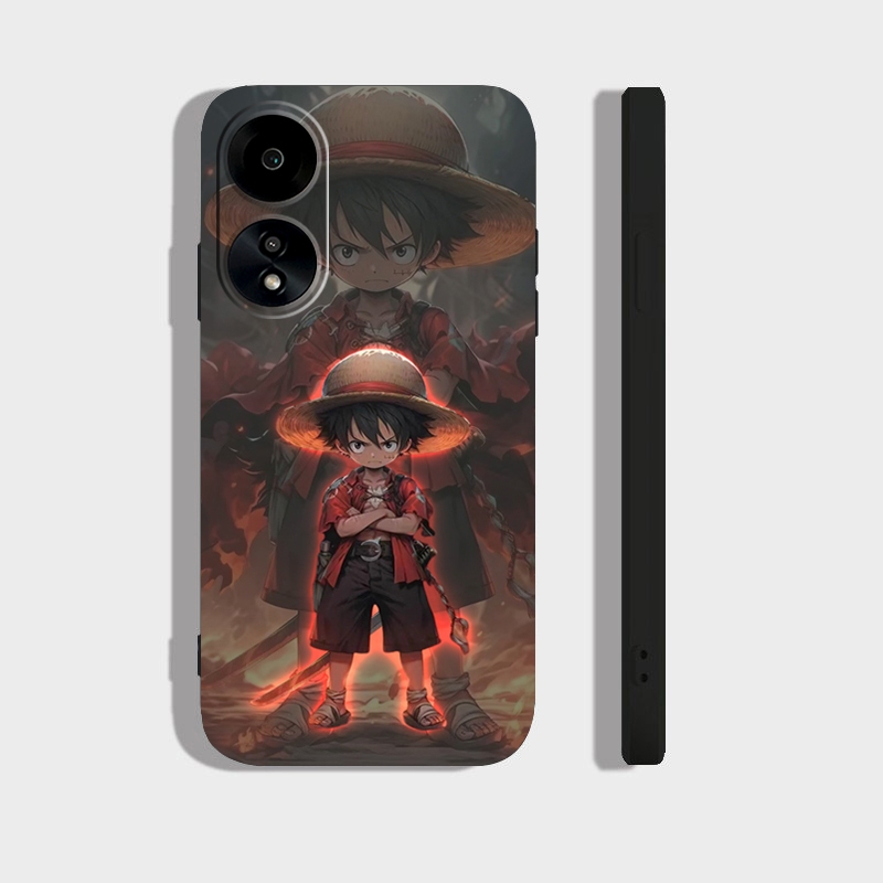 Ốp lưng Oppo A38, A58, A78, A98 5G cạnh viền vuông, có bảo vệ camera in hình ONE PIECE, GOKU