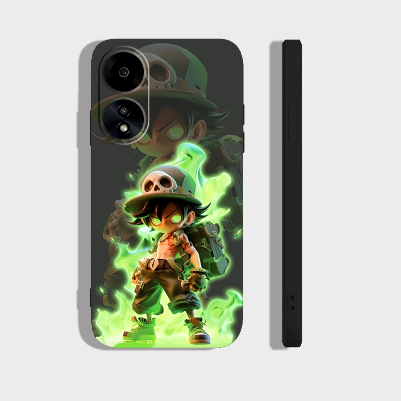Ốp lưng Oppo A38, A58, A78, A98 5G cạnh viền vuông, có bảo vệ camera in hình ONE PIECE, GOKU