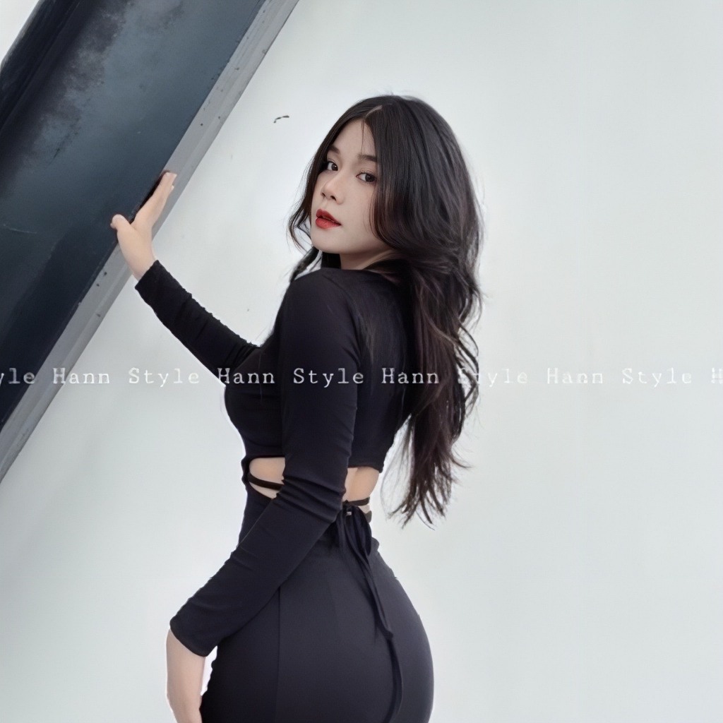 Đầm Body Tay Dài Khoét Eo, Váy Đầm Body Ôm Dáng Thời Trang Cao Cấp, Dự Tiệc Sang Chảnh Tôn Dáng Sexy MINION D019