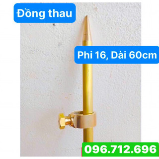 Cọc tiếp địa đồng thau đặc , phi 16 dài 60cm