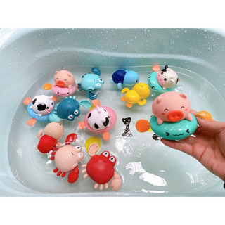 Heo chèo thuyền heo phun nước vặn cót bơi lội - cua chèo thuyền đồ chơi nhà tắm
