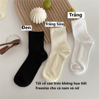 1 đôi tất cổ cao cho nam nữ, tất len trơn cổ cao unisex