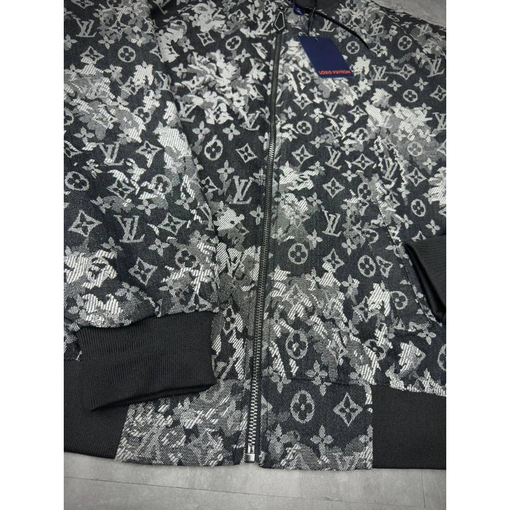 Áo khoác Lv 2 lớp cao cấp - Áo khoác bomber lv hoa nổi siêu hot